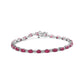 Silver Ruby and Diamond Link Bracelet