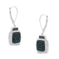 Black-Rhodium-Plated Silver Blue-and-White Diamond Earrings