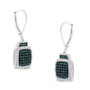 Black-Rhodium-Plated Silver Blue-and-White Diamond Earrings