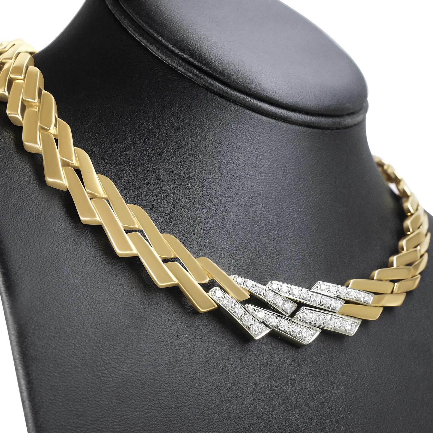 Yellow Gold Pavé Diamond Miami-Cuban-Curb Link Chain Necklace