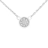 White Gold Diamond Flower Pendant Necklace