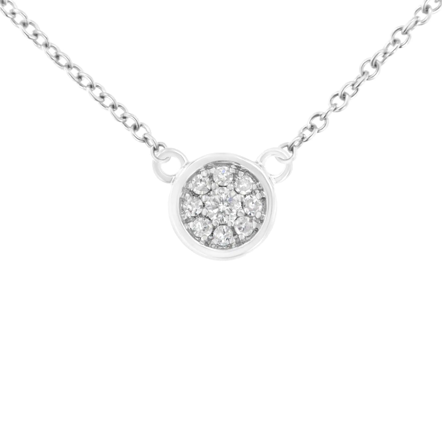 White Gold Diamond Flower Pendant Necklace