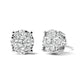 White Gold Lab-Grown-and-Natural Diamond Cluster Stud Earrings