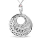 Silver Red Enamel and Diamond Endless-Swirl-Medallion Pendant Necklace