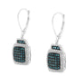 Black-Rhodium-Plated Silver Blue-and-White Diamond Earrings