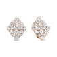 Rose Gold Pear-and-Round Diamond Floral-Cluster Earrings