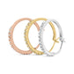 Yellow-and-White-and-Rose Gold Diamond Triple-Hoop Earrings