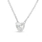 White Gold Lab Grown Heart Shape Diamond Solitaire Pendant Necklace