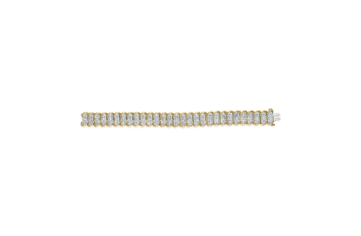 Yellow Gold Diamond Pavé Classic Link Bracelet