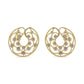 Yellow Gold Diamond Sun-and-Stars Open-Hoop Earrings