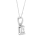 White Gold Diamond Oval Pendant Necklace