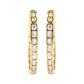 Yellow Gold Round-and-Baguette-Cut Diamond U-Hoop Earrings