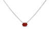 White Gold Solitaire Diamond East-West Pendant Necklace