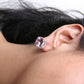 Rose-and-White Gold Round Diamond and Cushion-Cut Rose-de-France Pink Amethyst Clip-On Stud Earrings