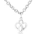 Silver Open Heart with Center Vertical Infinity Chain Charm Bracelet