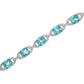 Silver Blue Topaz and Diamond Fashion Tennis Bracelet