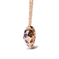 Rose Gold Diamond and Purple Amethyst Cluster Heart-Shape Pendant Necklace