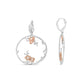 Rose-Gold Plated Silver Diamond Floral Hoop Earrings