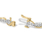 Yellow-and-White Two-Tone Gold Diamond Spiral-Over Link Bracelet