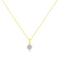 Yellow Gold Diamond Seven-Stone Floral-Cluster Pendant Necklace