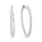 White Gold Round Diamond Curved Inside-Outside Hoop Earrings