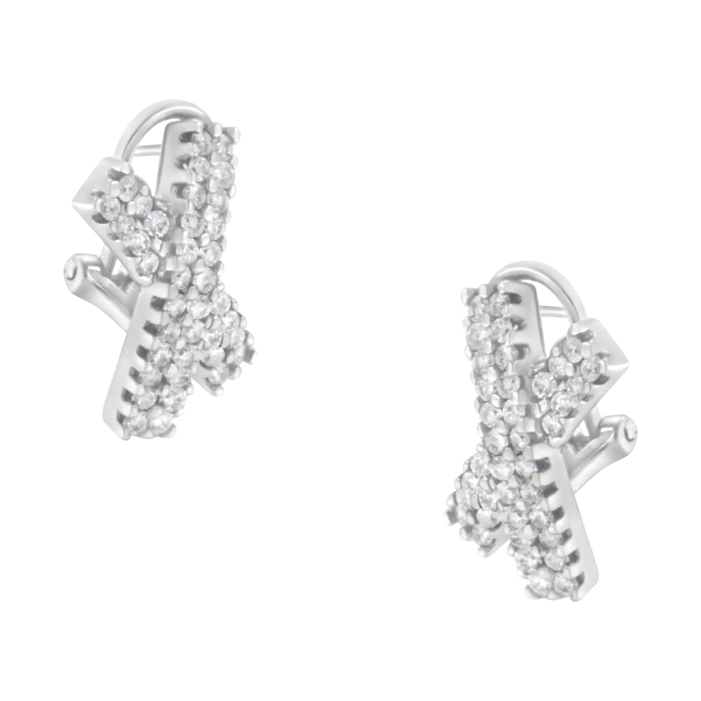 White Gold Diamond-Domed Stud Earrings