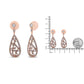 Rose Gold Diamond Teardrop-Shaped Drop-and-Dangle Stud Earrings