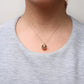 Rose Gold Black-and-White Diamond Ball with Filigree Heart-and-Cluster Design Pendant Necklace