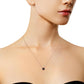 Black Rhodium over Rose Gold Diamond Two-Tone Miracle-Plate Solitaire Pendant Necklace