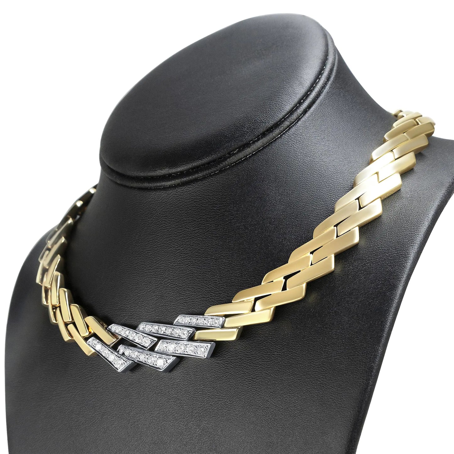 Yellow Gold Pavé Diamond Miami-Cuban-Curb Link Chain Necklace