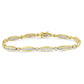 Yellow Gold Round Brilliant-Cut and Baguette-Cut Diamond and Tapered-Link Tennis Bracelet