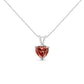 White Gold Martini-Set Lab-Grown Pink Heart Diamond Solitaire Pendant Necklace