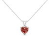 White Gold Martini-Set Lab-Grown Pink Heart Diamond Solitaire Pendant Necklace