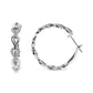 White Gold Diamond Open-Link Hoop Earrings