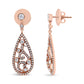 Rose Gold Diamond Teardrop-Shaped Drop-and-Dangle Stud Earrings