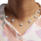 White Gold Round-Cut Diamond Seven-Stone Cluster Station Necklace