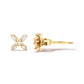 Yellow Gold Round-and-Baguette Diamond Criss-Cross X-Stud Earrings