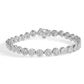 White Gold Diamond Halo Link Tennis Bracelet