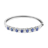 White Gold Blue Tanzanite and Diamond Bangle Bracelet