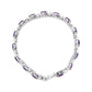 Silver Oval Amethyst and Diamond Accent X-Link Bracelet