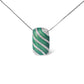 Silver Turquoise-Enamel and Diamond-Block Pendant Necklace