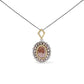 White Gold Diamond Triple-Halo Pendant Necklace