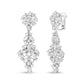 White Gold Diamond-Cluster Drop-Dangle Clip-On Earrings