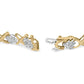 Yellow Gold Diamond Cluster and Alternating X-Link Bracelet