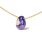 Yellow Gold Blue Enamel Diamond Heart-Shape Pendant Necklace