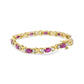 Yellow Gold Diamond and Red Ruby Alternating X-Link Bracelet