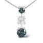 White Gold Blue-and-White Diamond Three-Stone Pendant Necklace