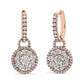 Rose Gold Round-Shaped Diamond Composite Drop-and-Dangle Earrings