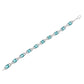 Silver Blue Topaz and Diamond Fashion Tennis Bracelet