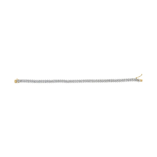 Yellow Gold Diamond Trio Cluster Link Bracelet